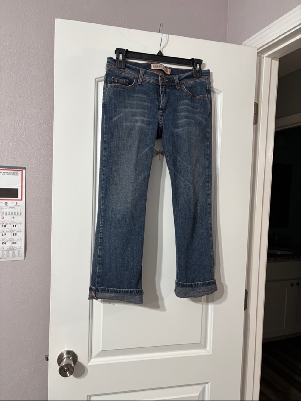 Express Women's Boyfriend Jeans in Medium Blue